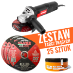 Keyang DG1102C Szlifierka kątowa 125 mm 1100W + Globe G1722-EVO Tarcze do cięcia 125×1,3×22,2mm 25 szt. płaskie