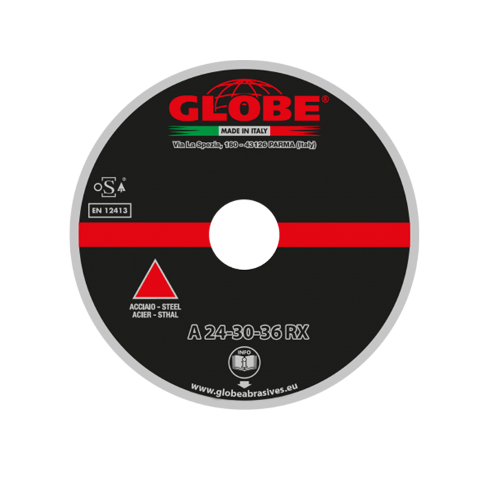 Globe G0123 Tarcza szlifierska z łbem stożkowym 125 x 6,5 x 22,2mm A24-30-36-R żelazo i stal 25 sztuk